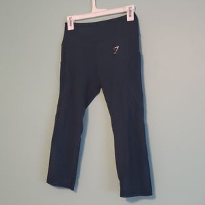 Gymshark Teal Mesh Pocket Mid-rise Capri Leggings